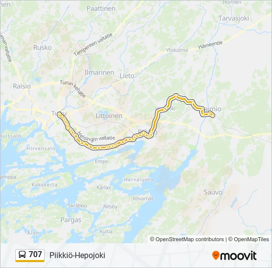 707 Bus Line Map