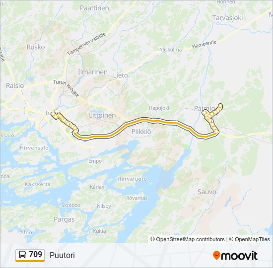 709 Bus Line Map