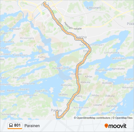 801 Bus Line Map