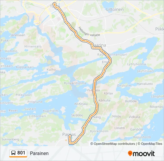 801 Bus Line Map