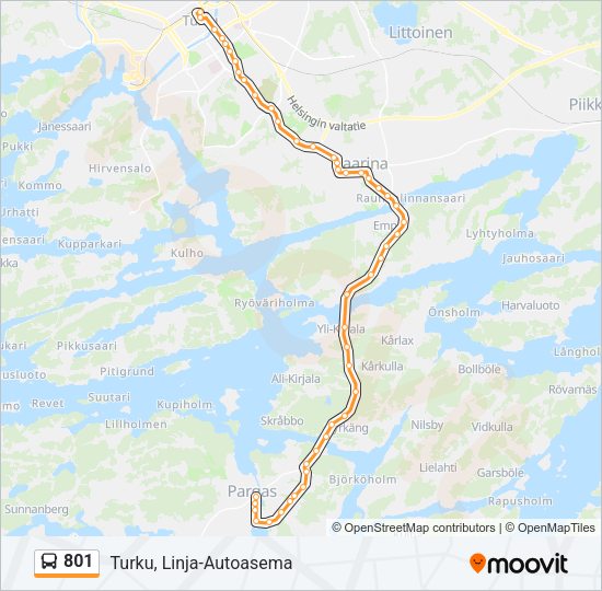 801 Bus Line Map