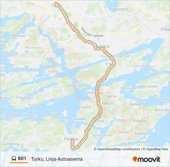 801 Bus Line Map