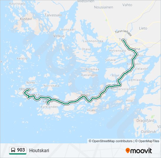 903 bussi -linjakartta