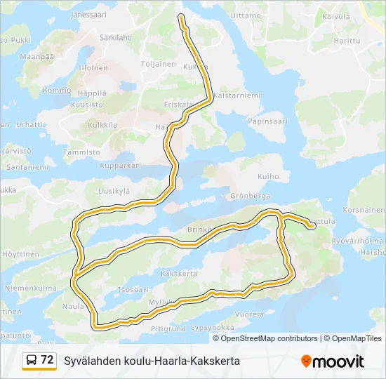 72 Bus Line Map