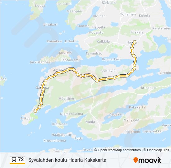 72 Bus Line Map