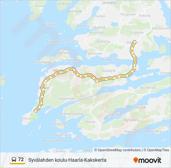 72 Bus Line Map