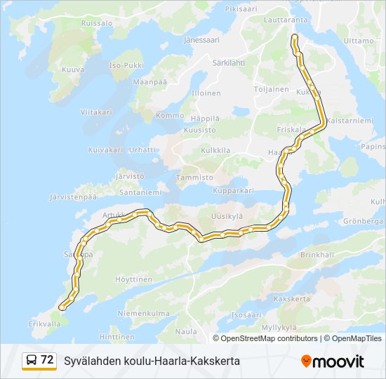72 Bus Line Map
