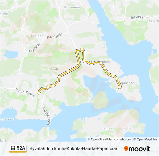 52A Bus Line Map