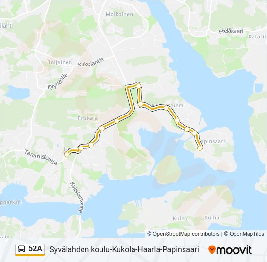52A Bus Line Map