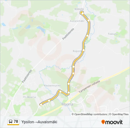 78 Bus Line Map