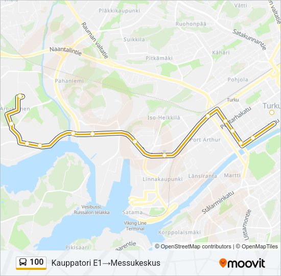 100 Bus Line Map