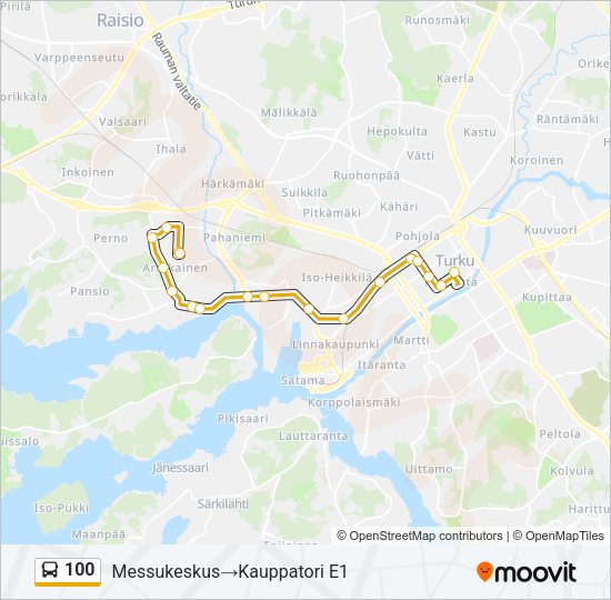 100 Bus Line Map