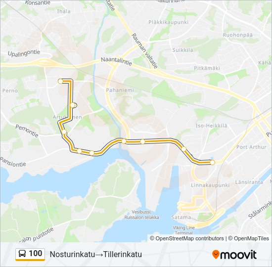 100 Bus Line Map