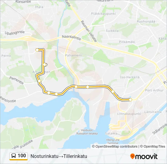 100 Bus Line Map