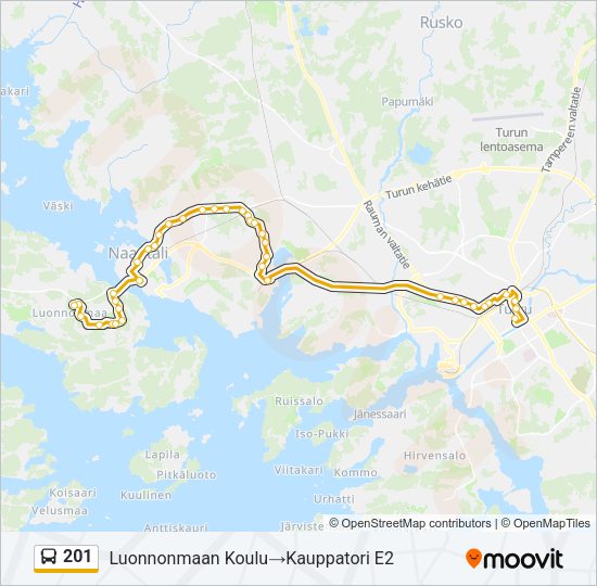 201 Bus Line Map