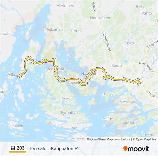 203 Bus Line Map