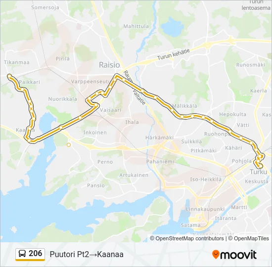 206 Bus Line Map