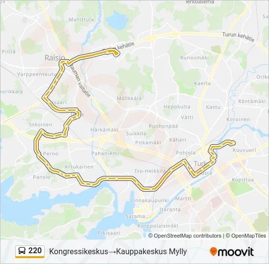 220 Bus Line Map