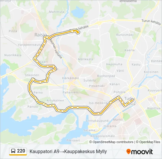220 Bus Line Map