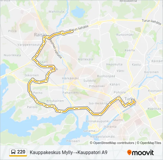 220 Bus Line Map