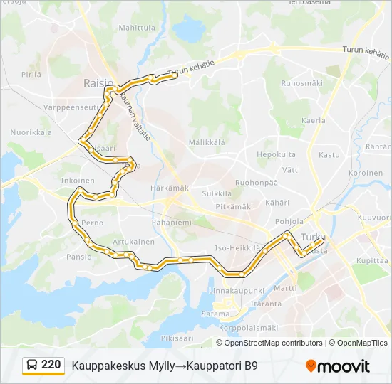 220 Bus Line Map