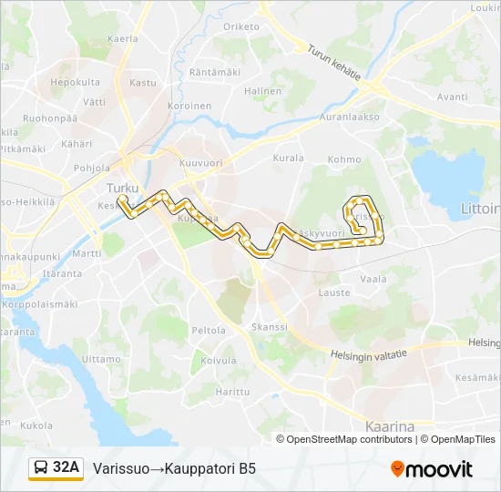 32A Bus Line Map