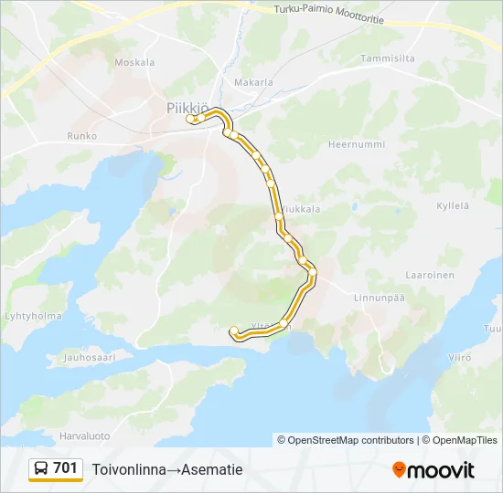 701 Bus Line Map