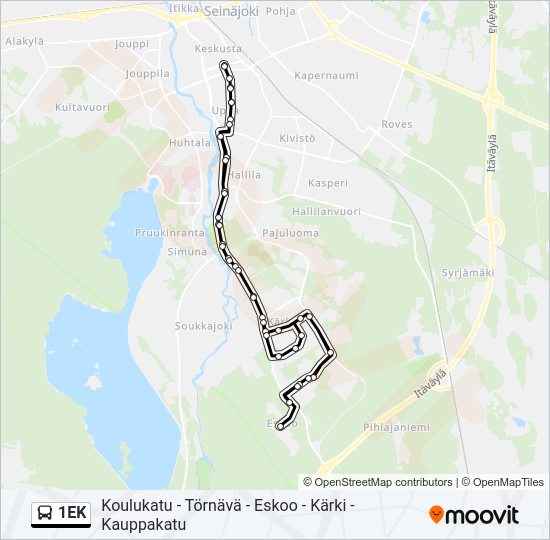 1EK Bus Line Map