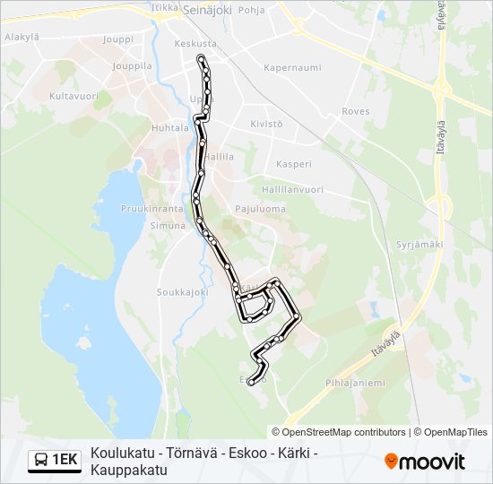 1EK bus Line Map