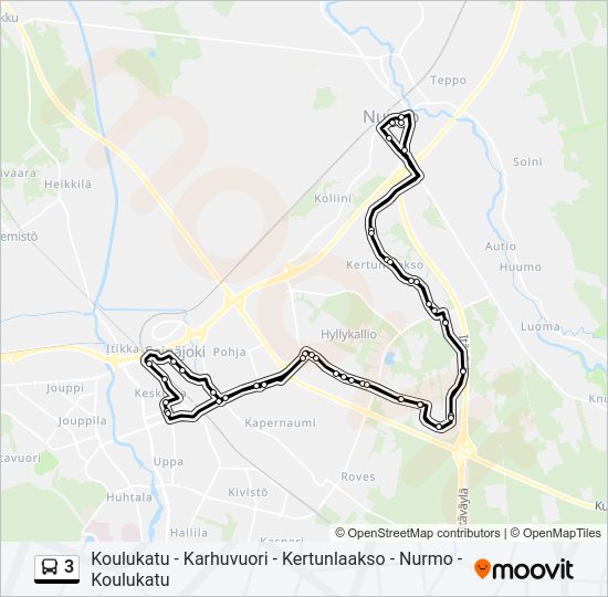 3 Bus Line Map