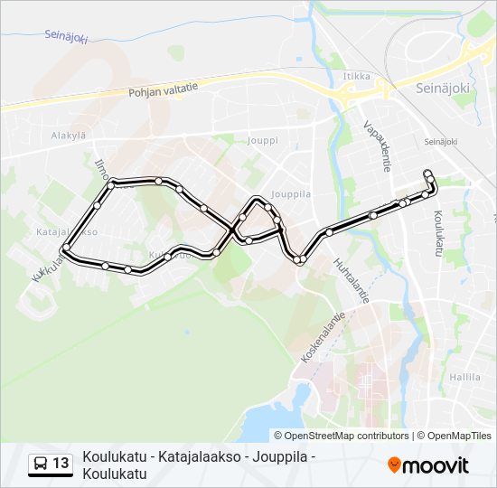 13 Bus Line Map