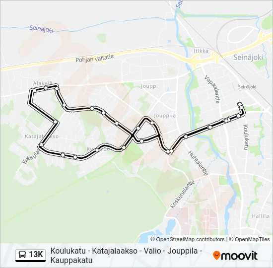 13K Bus Line Map
