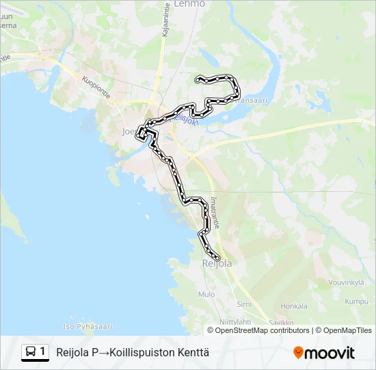 1 Bus Line Map