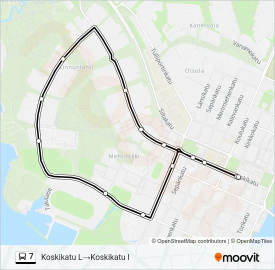 7 Bus Line Map