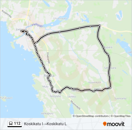 112 bussi -linjakartta