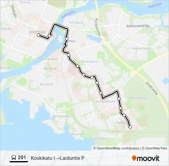 201 Bus Line Map