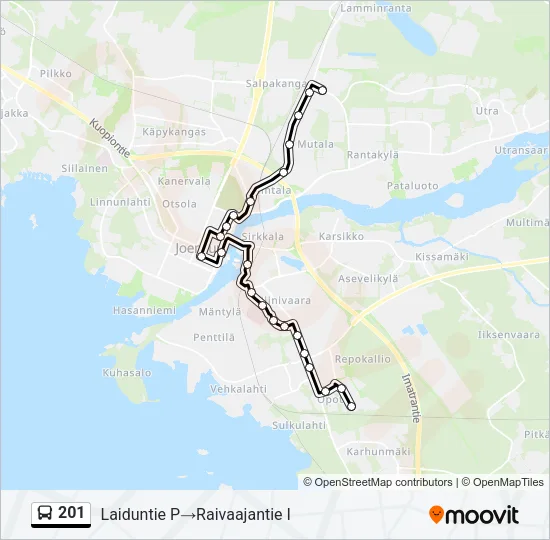 201 Bus Line Map