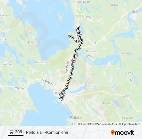 203 Bus Line Map
