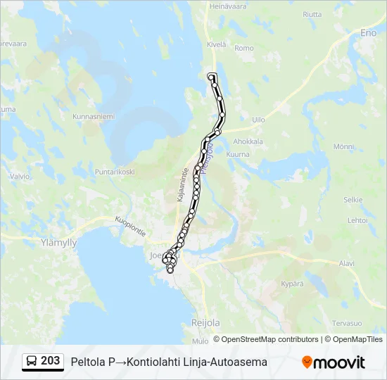 203 Bus Line Map