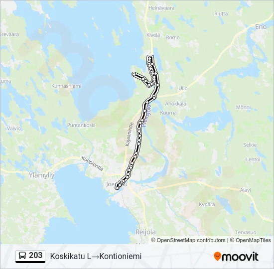 203 Bus Line Map