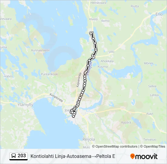 203 Bus Line Map