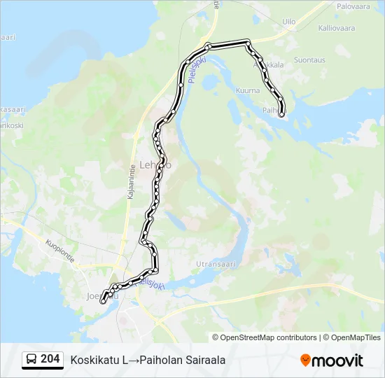 204 Bus Line Map