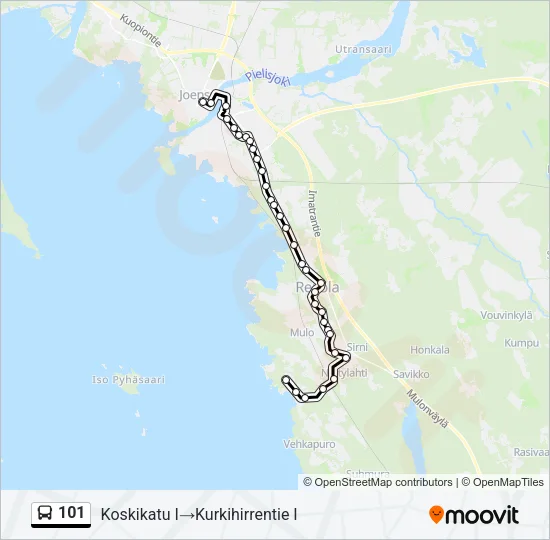 101 Bus Line Map