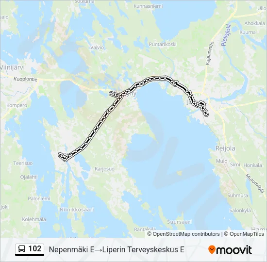 102 Bus Line Map