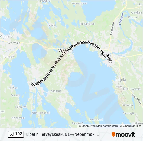 102 Bus Line Map