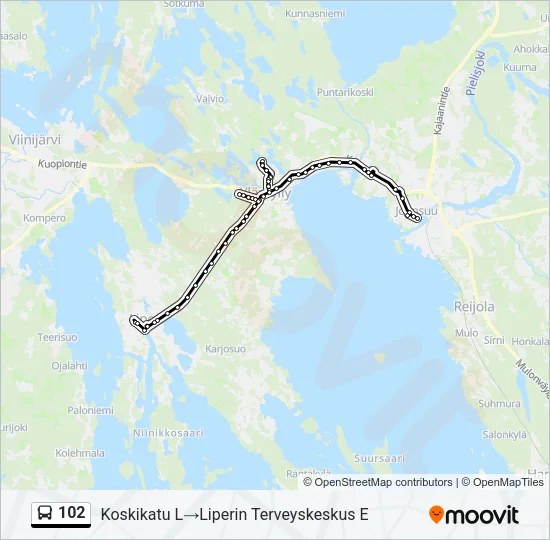 102 Bus Line Map