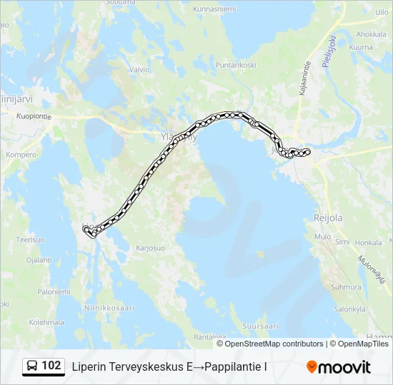 102 Bus Line Map