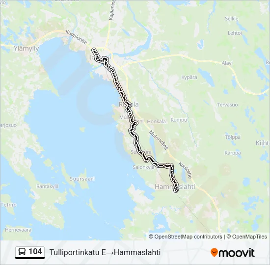104 Bus Line Map