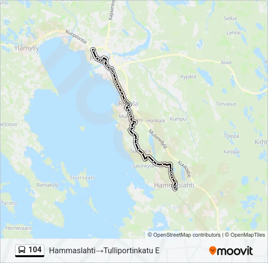 104 Bus Line Map