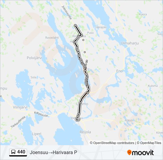 440 bussi -linjakartta
